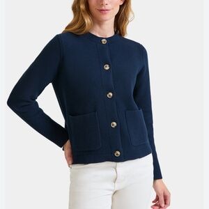 GAP 100% Cotton Black Crewneck Cardigan Lady Jacket Size Large